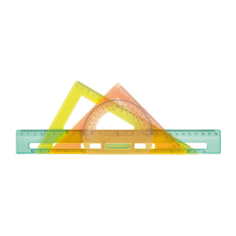 Pack De 2 Unidades - Kit De Reglas De Trazado Transparentes Serie New Look Milan