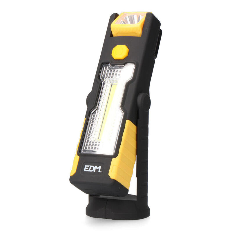 Pack De 2 Unidades - Linterna Led Cob Xl Doble Funcion 1led 3w + 1 Led 1w Con Gancho + Iman 3xaaa (Pilas Incluidas) Edm