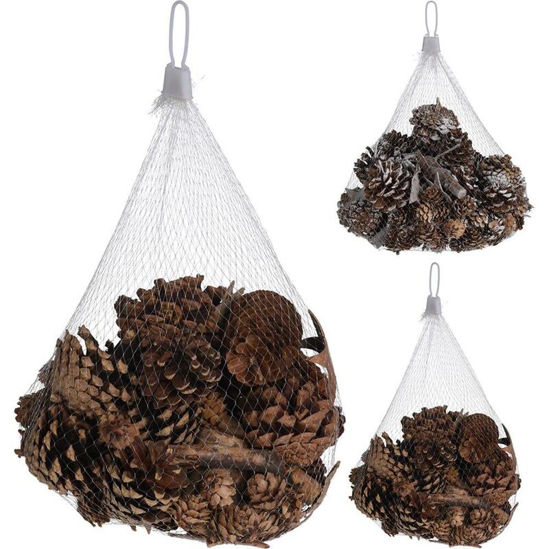 Pack De 2 Unidades - Malla Piñas Para Decorar, 2 Modelos, Nevadas Y Sin Nevar. Basics