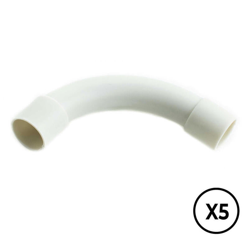 Pack De 2 Unidades - Manguito Pvc Curvado A 90° Ø 16 Mm, Gris, 5 Unidades
