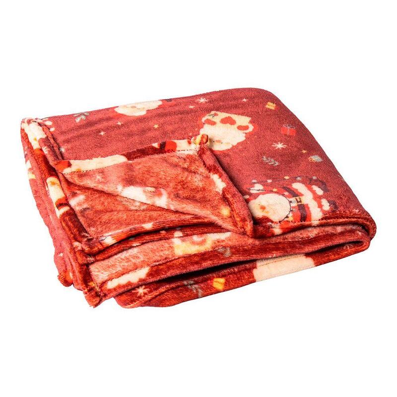 Pack De 2 Unidades - Manta Polar Navidad, 120 X 150 Cm, Papa Noel
