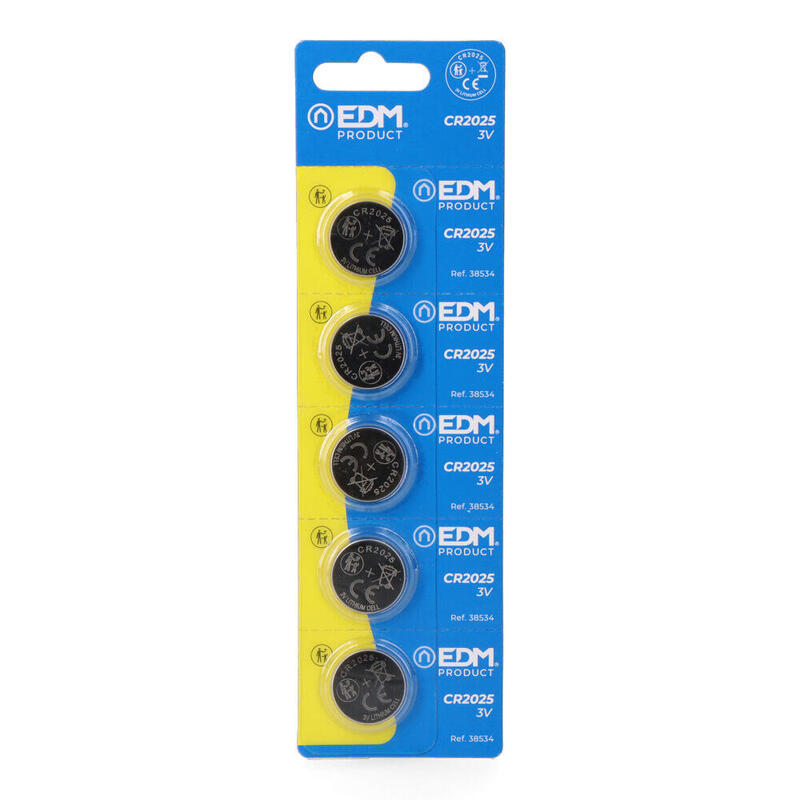 Pack De 2 Unidades - Micro Pila Litio Botón Max-Pro Cr2025 3 V Ø20 X 2,5 Mm, Blister 5 Uds