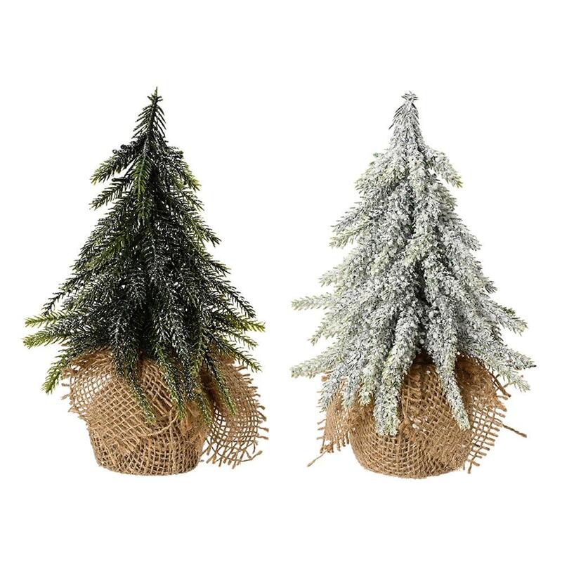 Pack De 2 Unidades - Mini Pino Con Macetero De Yute, Ø12x20cm. Everland