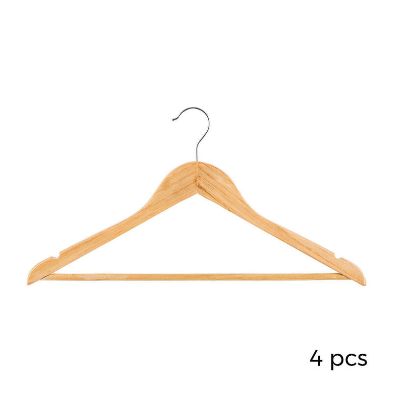 Pack De 2 Unidades - Pack 4 Perchas De Madera 44x23cm