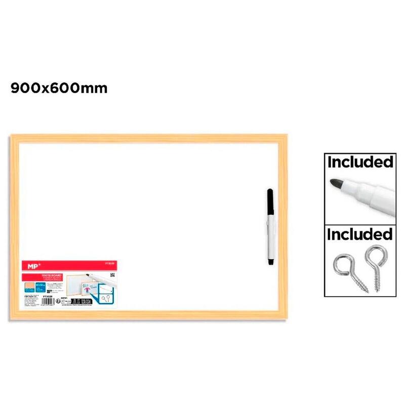 Pack De 2 Unidades - Pizarra Blanca Con Marco De Madera, 90 X 60 Cm + Rotulador