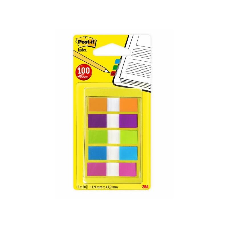 Pack De 2 Unidades Post-It Index Tira Con 12 Packs De 5 Dispensadores Con 20 Marcadores Reposicionables - Colores