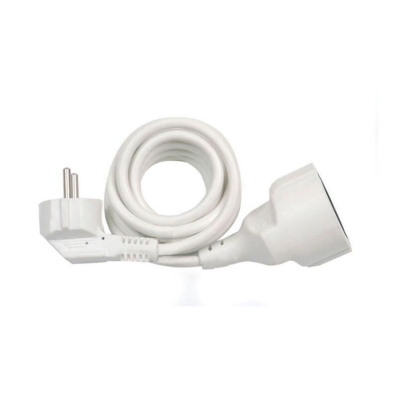 Pack De 2 Unidades - Prolongador Con 1 Toma, 16a 250v~, Ip20, Cable H05vv-F 3g1,5 Mm², 2 M, Blanco