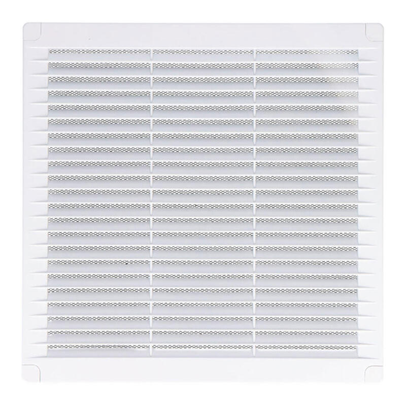 Pack De 2 Unidades - Rejilla Ventilación Cuadrada Con Tapones Y Mosquitera 100x100x7mm Abs Blanca