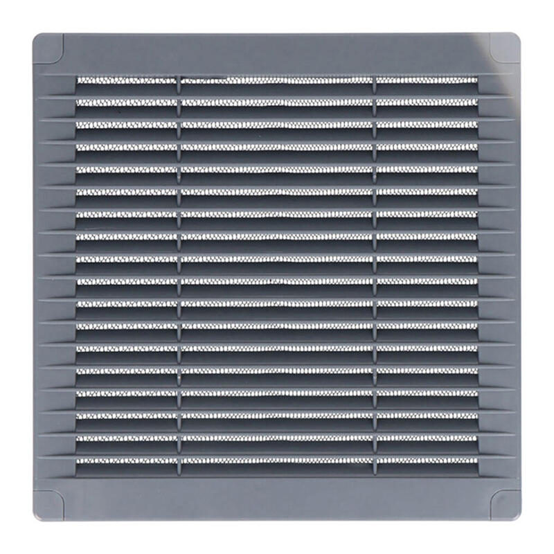Pack De 2 Unidades - Rejilla Ventilación Cuadrada Con Tapones Y Mosquitera 100x100x7mm Abs Gris