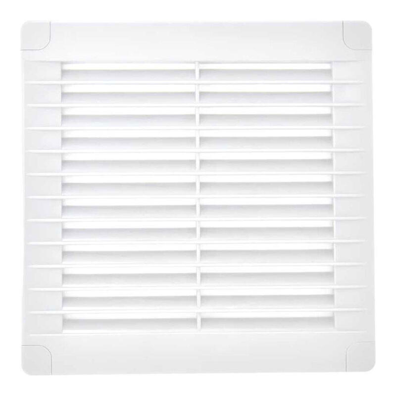 Pack De 2 Unidades - Rejilla Ventilación Cuadrada Con Tapones Y Mosquitera150x150x7mm Abs Blanca