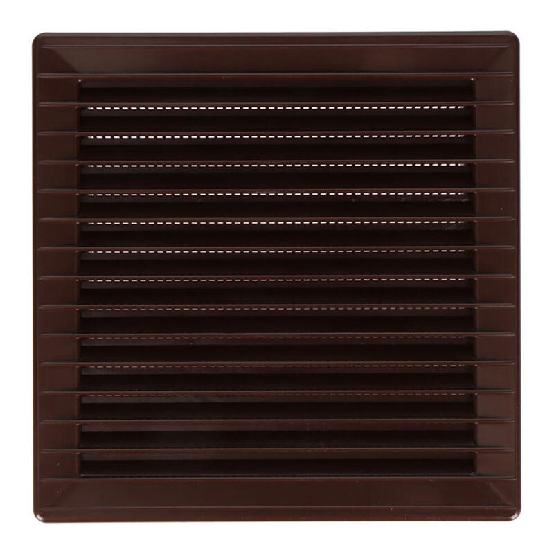 Pack De 2 Unidades - Rejilla Ventilación Cuadrada Empotrable Con Mosquitera 140 X 140mm Abs Marrón