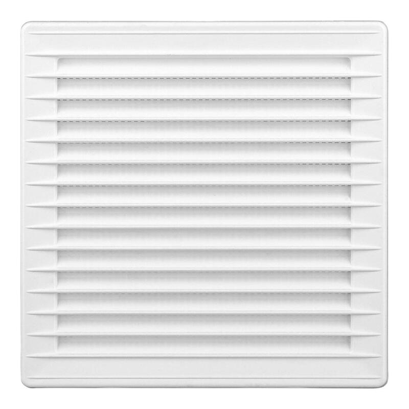 Pack De 2 Unidades - Rejilla Ventilación Cuadrada Empotrable Ø 100mm Con Mosquitera 170x170x10mm Abs Blanca