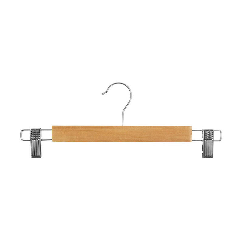 Pack De 2 Unidades - Set 3 Perchas Metalica Detalle Madera Para Pantalon 33,5x12cm