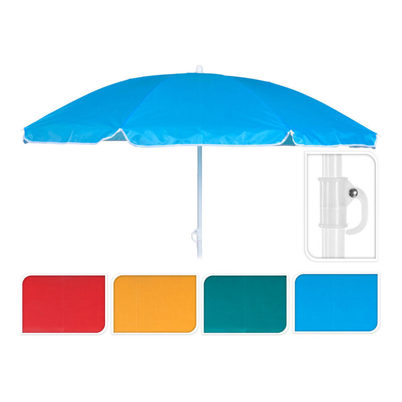 Pack De 2 Unidades - Sombrilla De Playa Ø142x160cm. Colores Surtidos