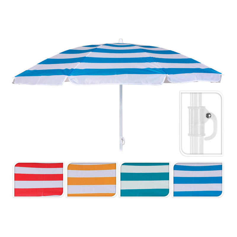 Pack De 2 Unidades - Sombrilla De Playa Ø142x160cm Modelo Mediterraneo. Colores Surtidos Colores / Modelos Surtidos