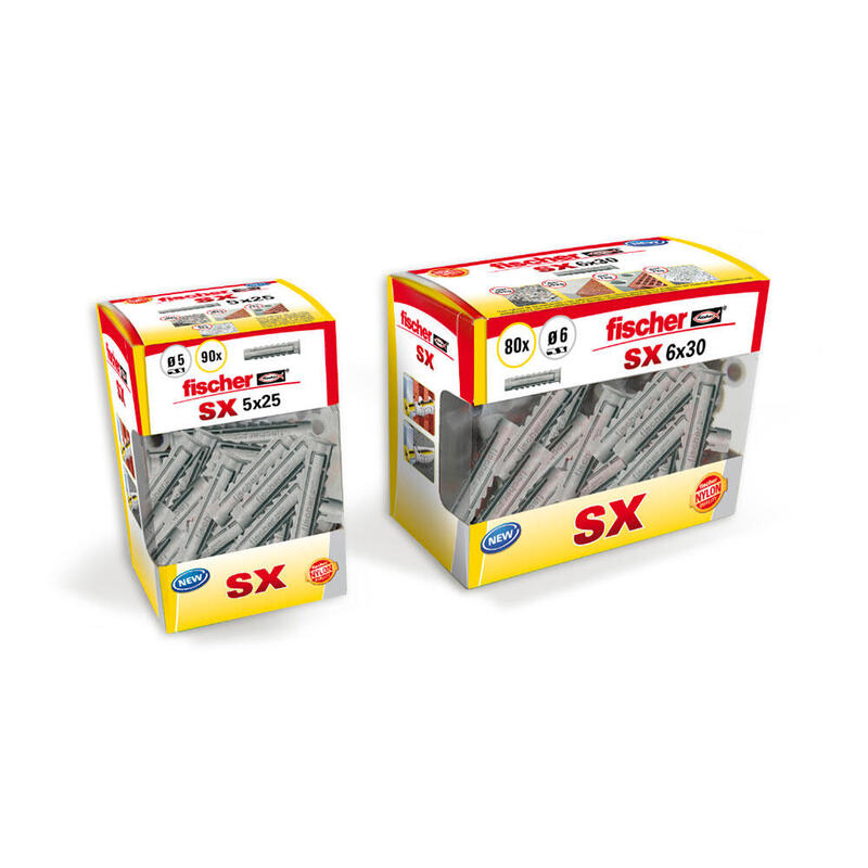Pack De 2 Unidades - Taco Sx Ø6x30mm Diy 80 Unid. 568712 Fischer