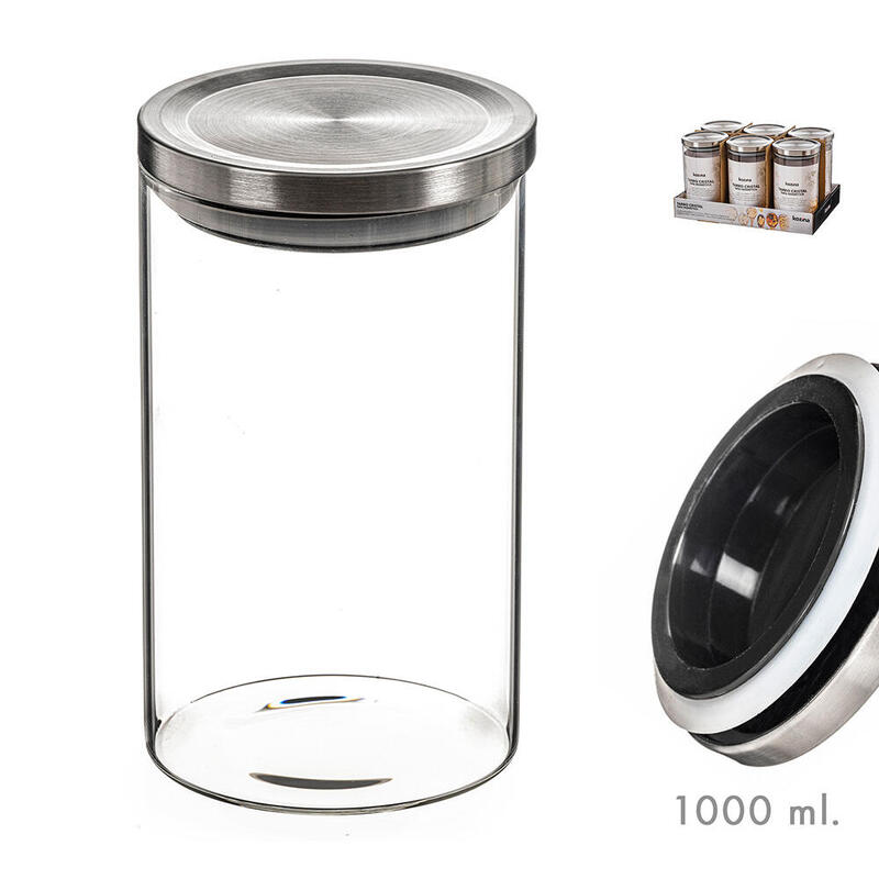 Pack De 2 Unidades - Tarro De Cristal Con Tapa De Metal 1000ml Kozina