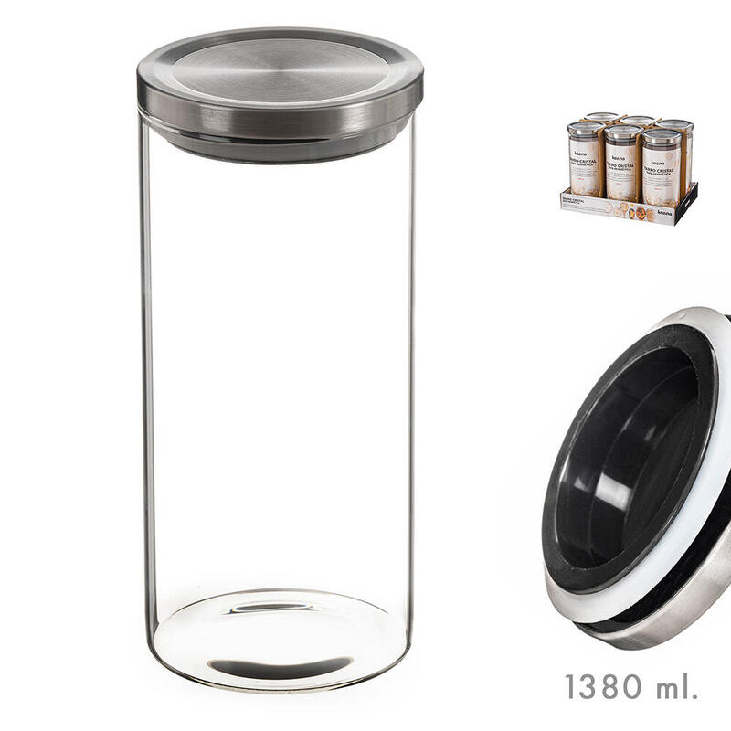Pack De 2 Unidades - Tarro De Cristal Con Tapa De Metal 1380ml Kozina