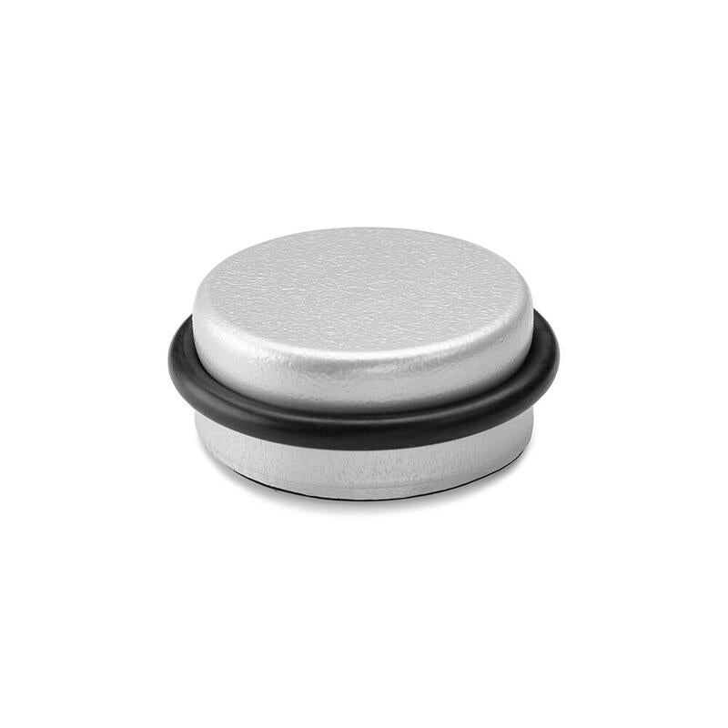 Pack De 2 Unidades - Tope De Puerta Adhesivo Plastico-Metal Decorado Cromo Mate Ø4,6x1,8cm Inofix