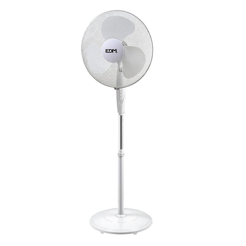 Ventilador  Pack De 2 Unidades De Pie Base Circular, Blanco, Potencia 45 W; 55,6 Db; Aspas Ø40 Cm, Altura Regulable 110-130 Cm
