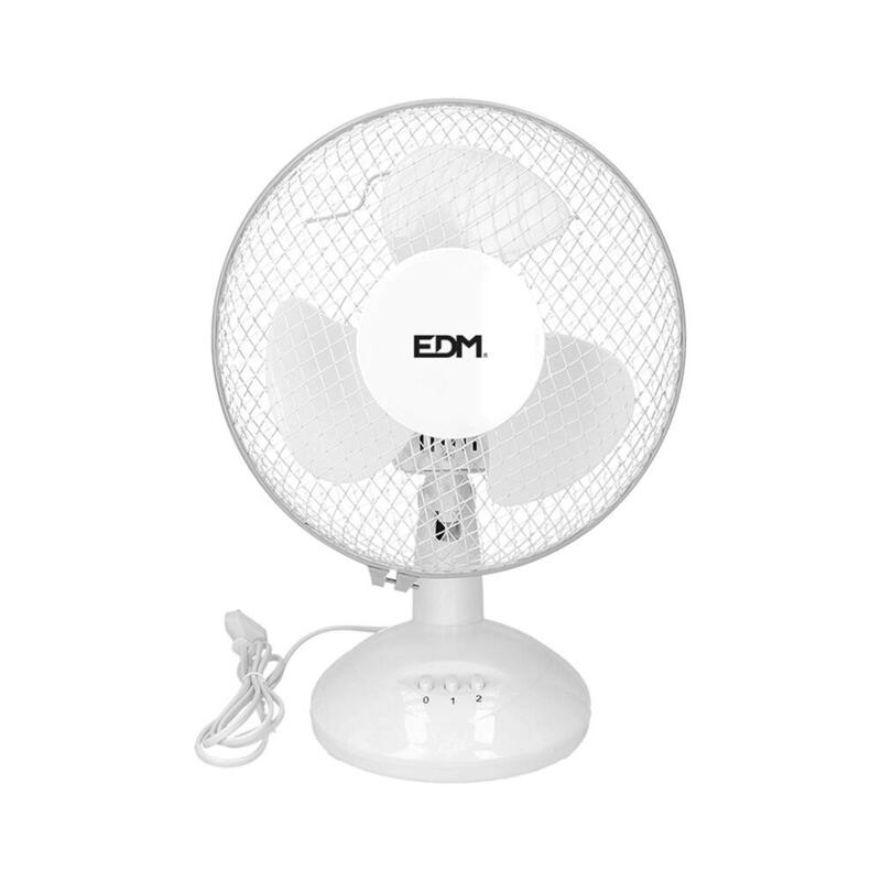Pack De 2 Unidades - Ventilador De Sobremesa. Color Blanco. Potencia: 25w Aspas: Ø23 ; 27x24x36cm Edm