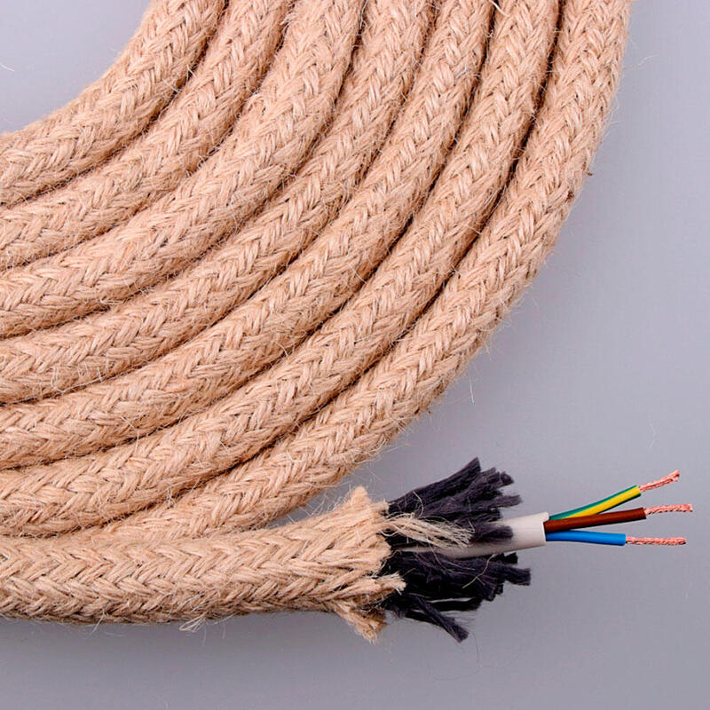 Pack De 20 Unidades - Cable De Cuerda De Yute Redondo 3x0.75mm 20m Euro/M