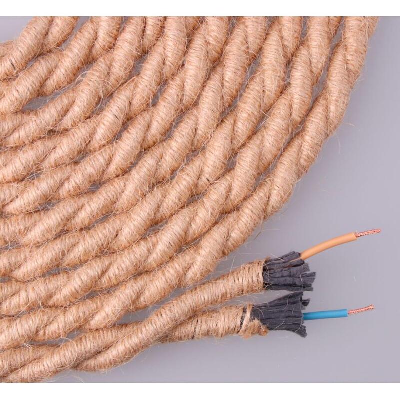 Pack De 20 Unidades - Cable De Cuerda De Yute Trenzado 2x0,75mm 20m Euro/M