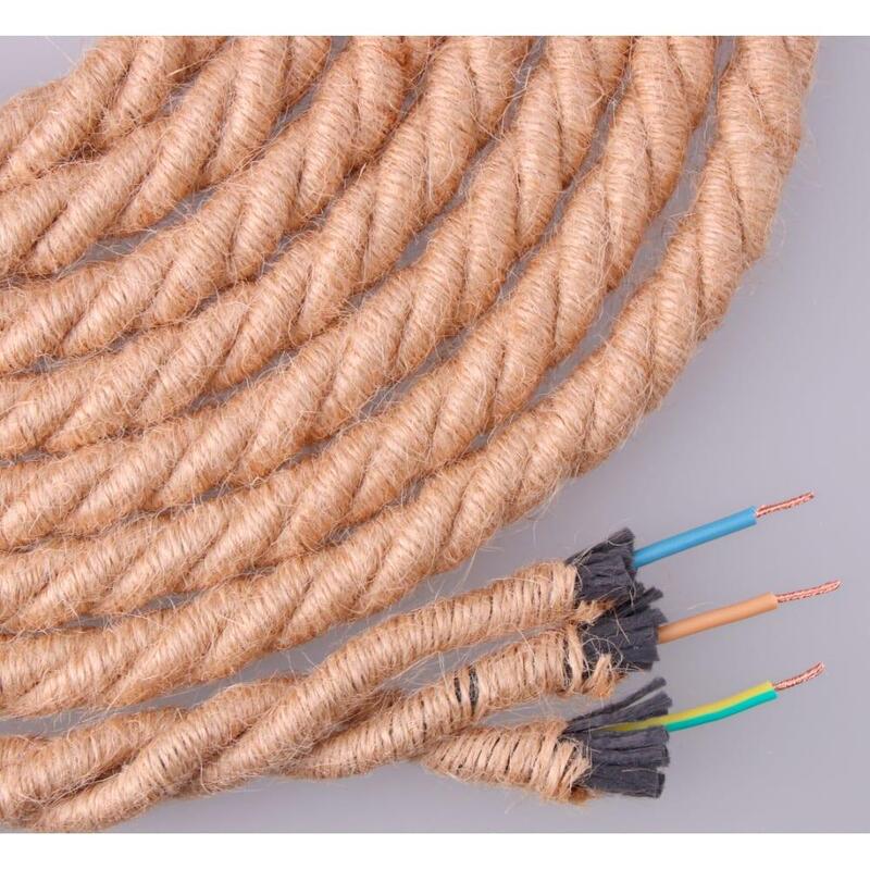 Pack De 20 Unidades - Cable De Cuerda De Yute Trenzado 3x0,75mm 20m Euro/M