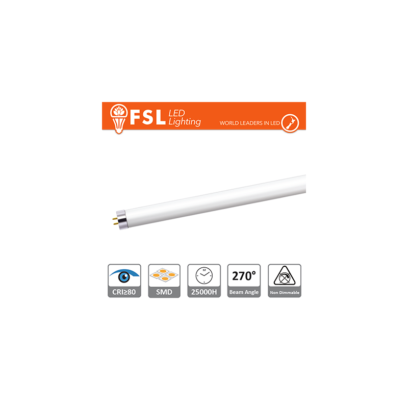 Pack De 20 Unidades T5 Led Tube - 8w 700lm 4000k G5 Pf0.5 Size:570x21mm