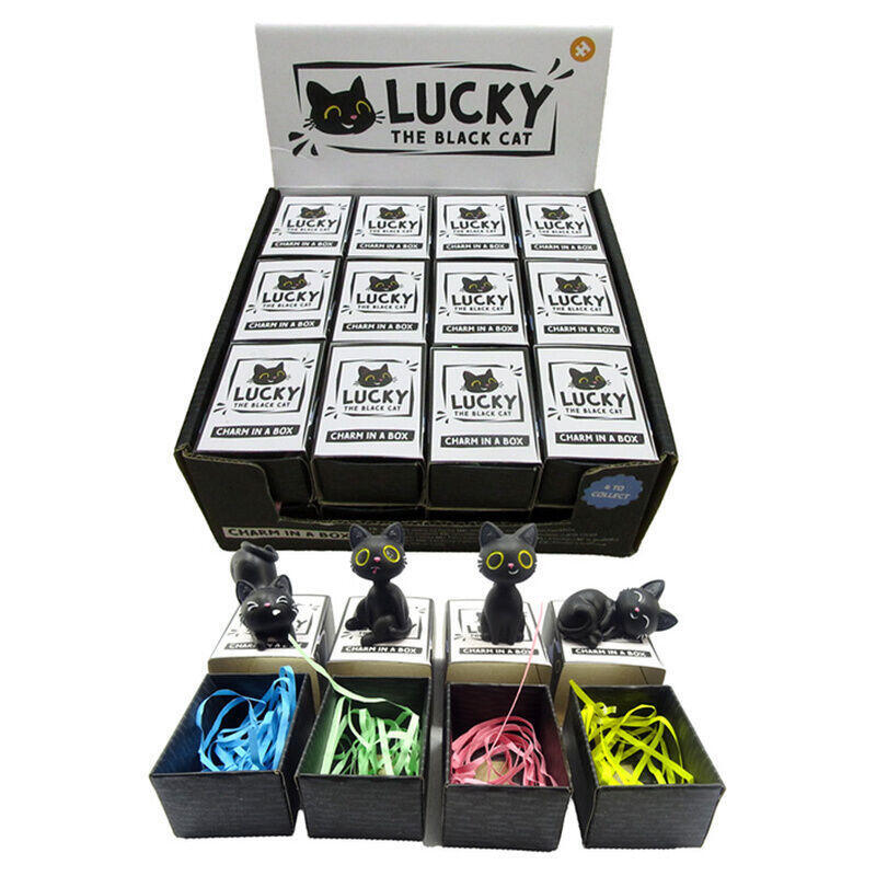 Pack De 24 Unidades - Amuleto En Caja Gato Negro Surtido