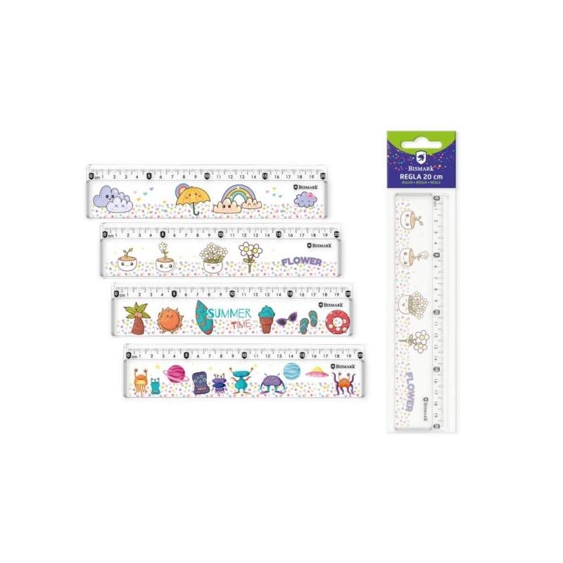 Pack De 24 Unidades Bismark Regla 20cm Con Bolitas De Colores En Su Interior - Fabricada En Plastico - Ideal Para