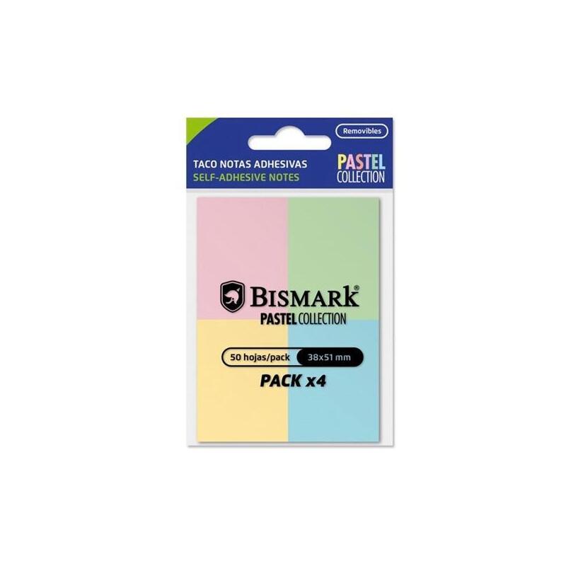 Pack De 24 Unidades Bismark Taco De Notas Adhesivas 50h 38x51 Colores Pastel
