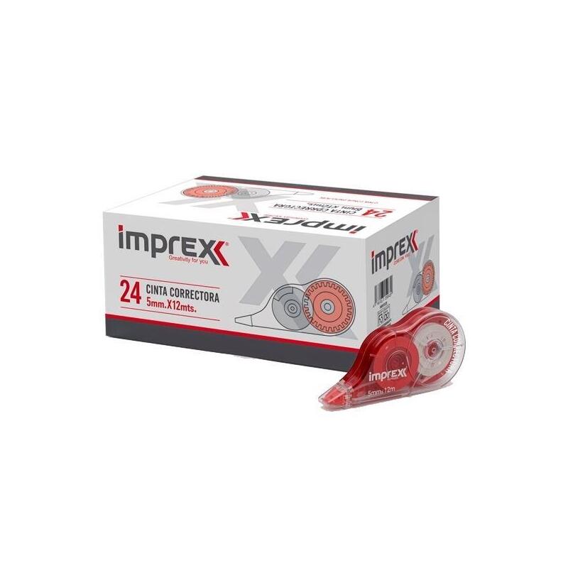 Pack De 24 Unidades Imprex Cinta Correctora 5mm X 12m Blister