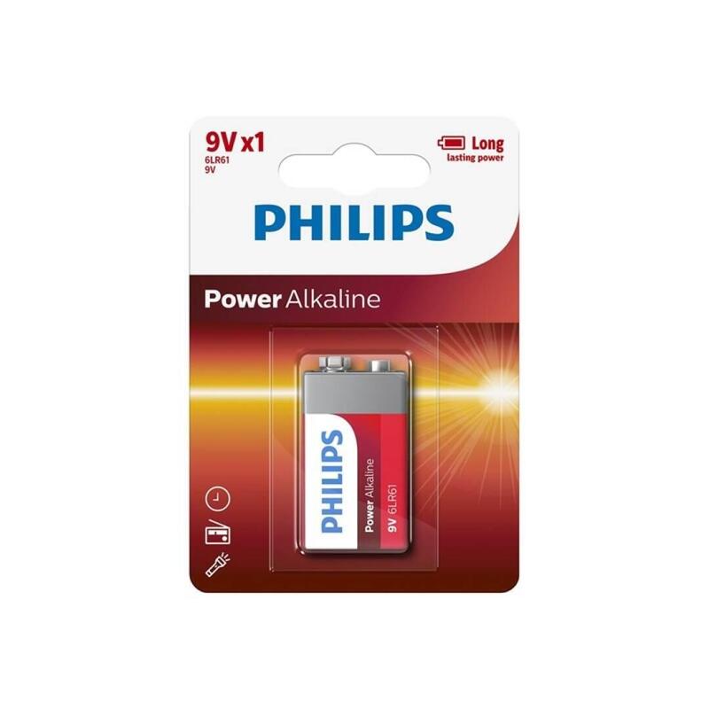 Pack De 24 Unidades Philips Power Alkaline Pila 9v Lr61 Blister*1 24 Uds