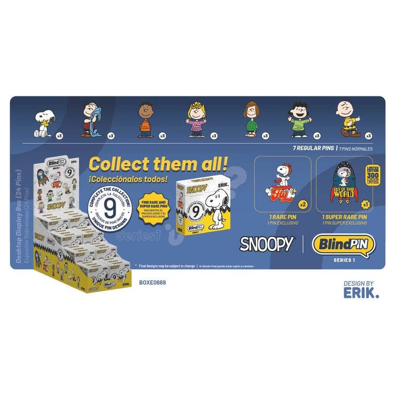 Pack De 24 Unidades - Pin Misterioso Coleccionable Snoopy Blindpin