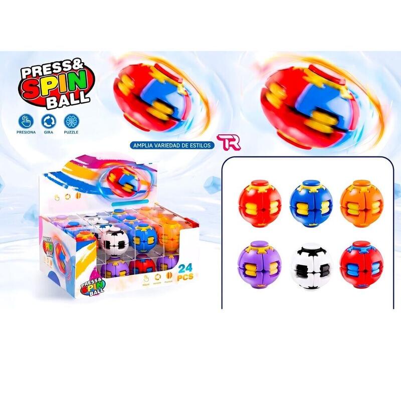Pack De 24 Unidades - Rompecabezas Sensorial Antiestres Press & Spin Ball