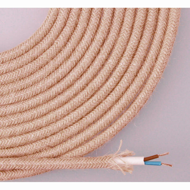 Pack De 25 Unidades - Cable De Cuerda De Yute Tejida Y Enfundada 2x0,75mm 25m Euro/M