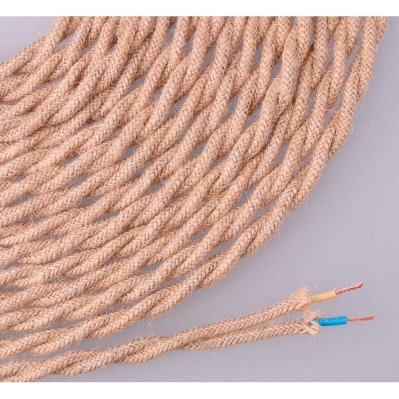 Pack De 25 Unidades - Cable De Cuerda De Yute Tejida Y Trenzada 2x0,75mm 25m Euro/M