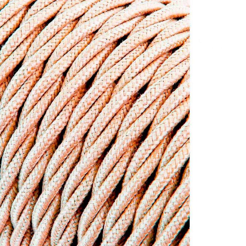 Pack De 25 Unidades - Cable Textil Trenzado 2x0,75mm C-15 Beige Seda 25m