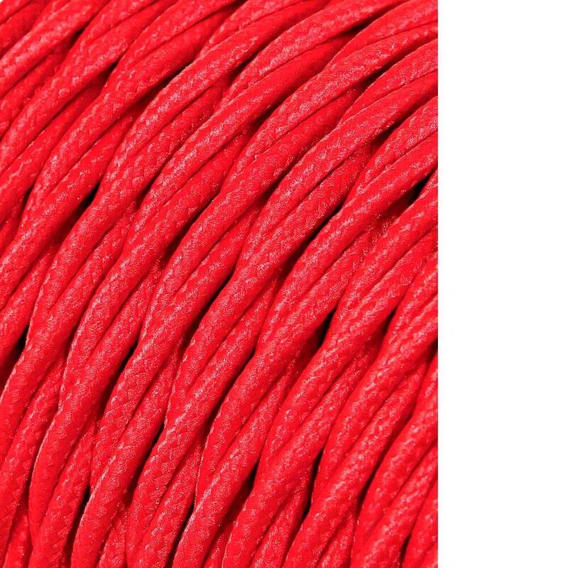 Pack De 25 Unidades - Cable Textil Trenzado 2x0,75mm C-62 Rojo 25m