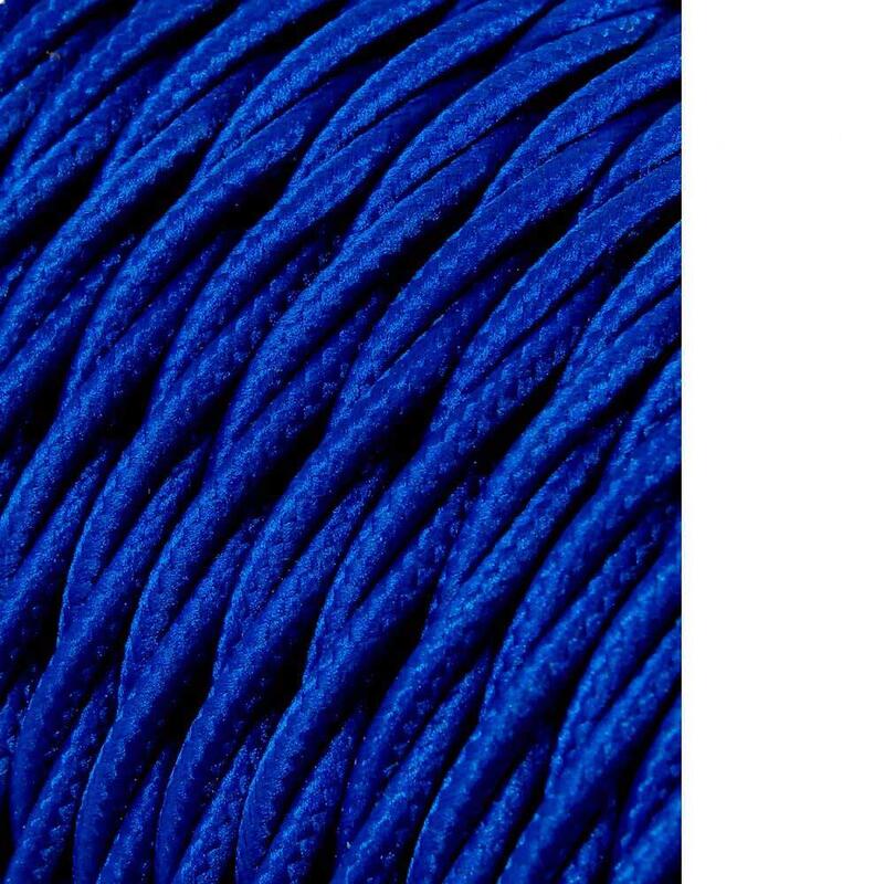 Pack De 25 Unidades - Cable Textil Trenzado 2x0,75mm C-75 Azul Seda 25m