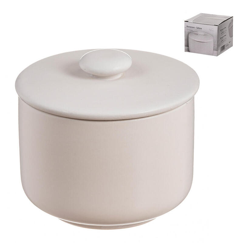 Pack De 3 Unidades - Azucarero Blanco Cerámica Ø9,5 X 8,5 Cm