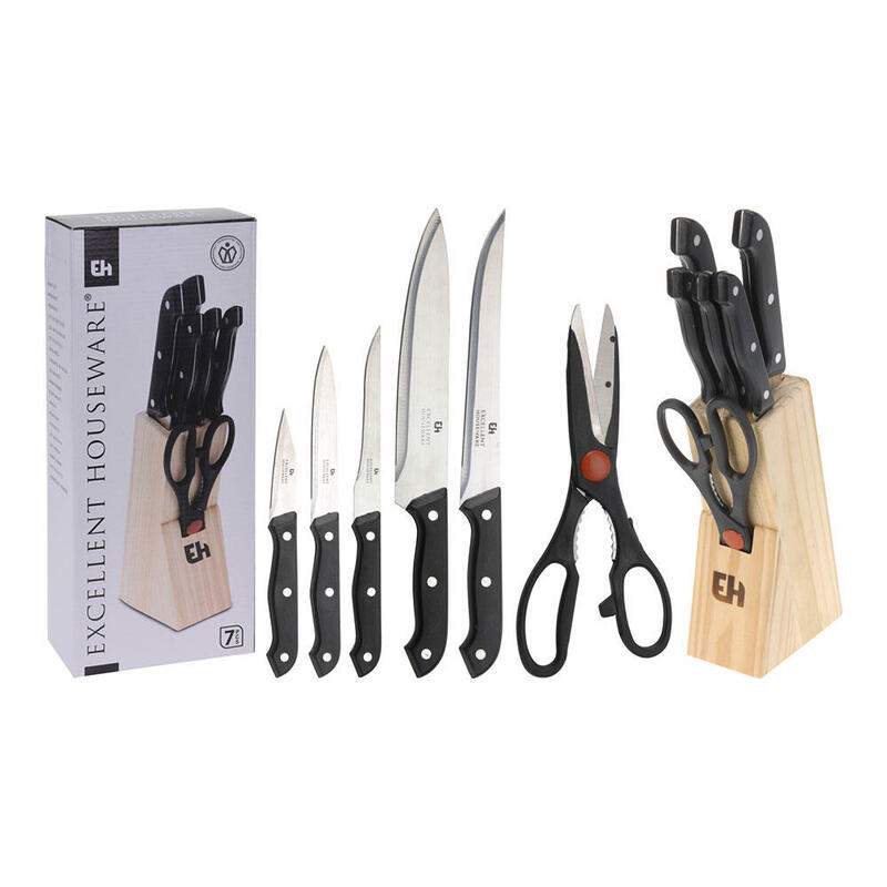 Pack De 3 Unidades - Bloque Con 5 Cuchillos + 1 Tijera De Cocina