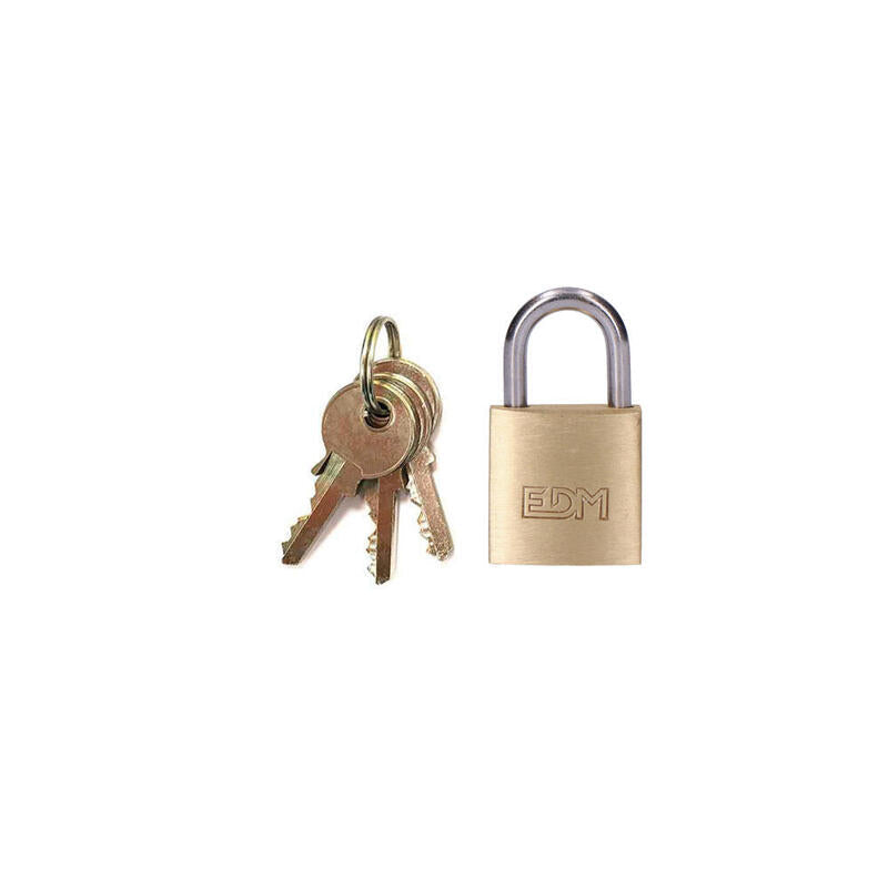 Pack De 3 Unidades - Candado De Laton Arco Normal 20x12mm Blister Edm