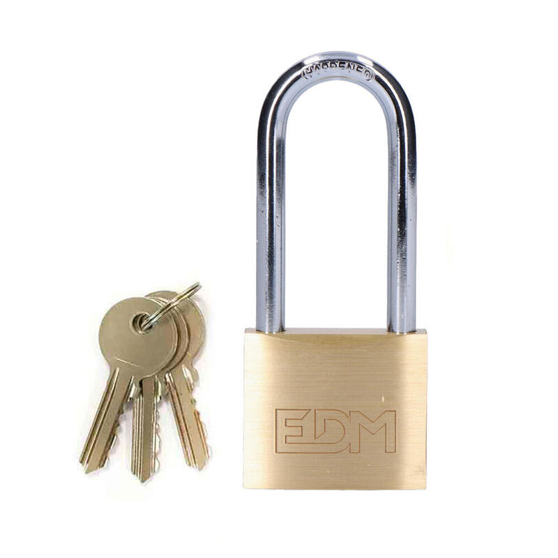 Pack De 3 Unidades - Candado Laton Arco Largo 40x65mm Blister Edm