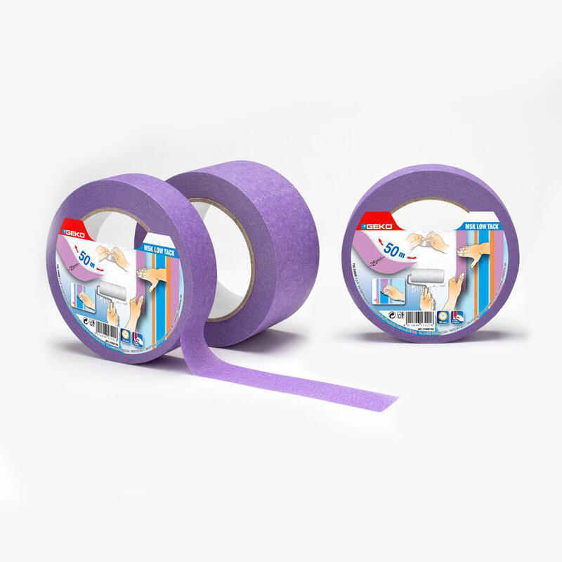 Pack De 3 Unidades - Cinta Masking Lila 50m X 25mm Baja Adhesividad Para Superficies Delicadas