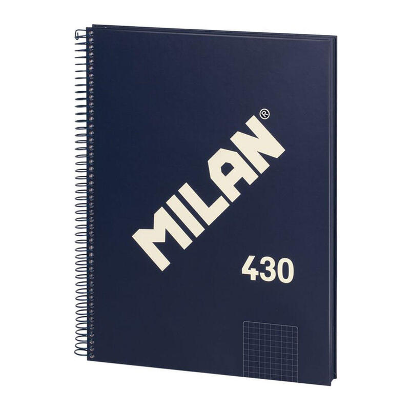 Pack De 3 Unidades - Cuaderno A4 Cuadriculado(5x5mm) Azul Marino, Con Espiral.