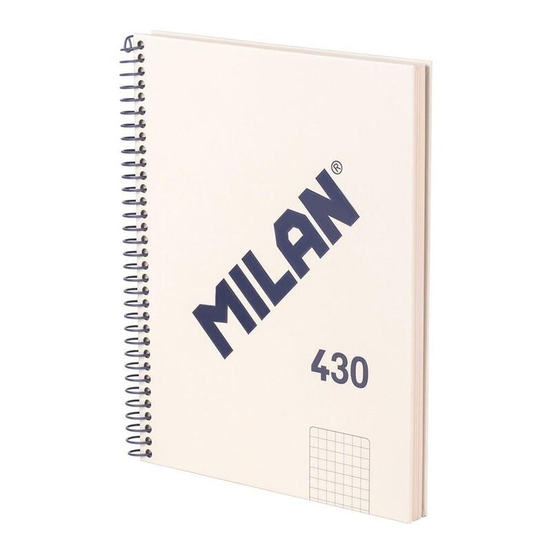 Pack De 3 Unidades - Cuaderno A5, Con Espiral, Tapa Dura, 80 Hojas Cuadriculadas, Beige