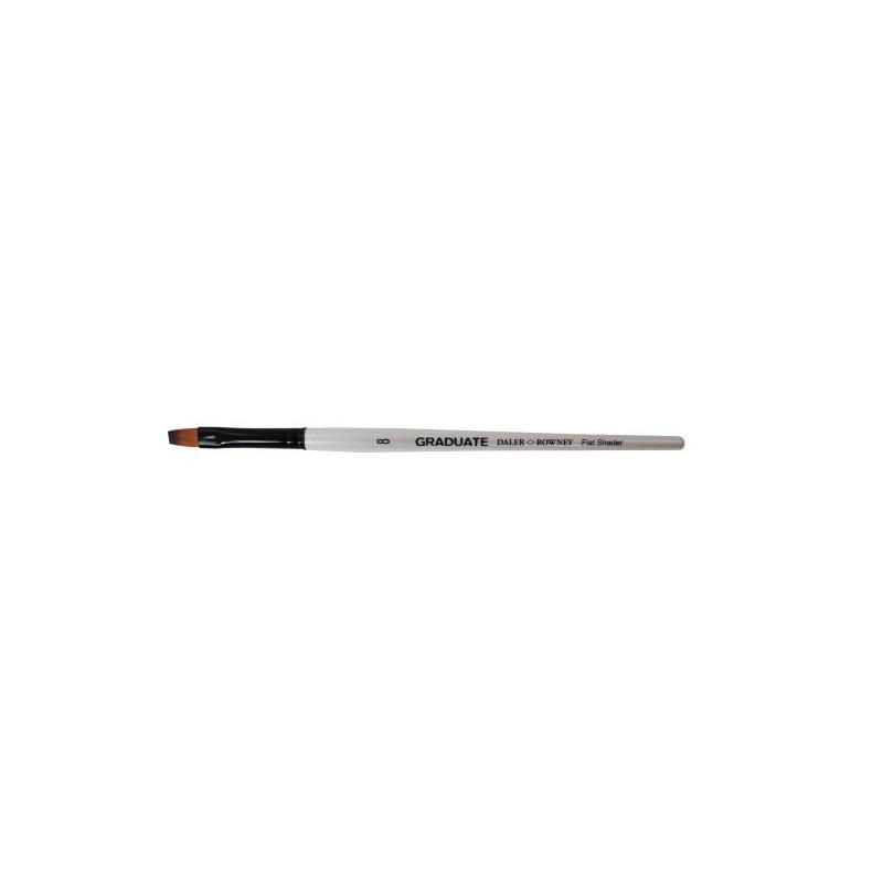 Pack De 3 Unidades Daler Rowney Graduate Pincel Acuarela - Pelo Sintetico - Mango Corto - Plano Sombreador Nâº8