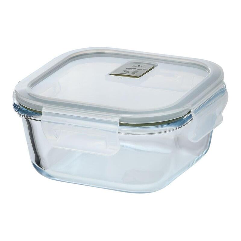 Pack De 3 Unidades - Fiambrera Hermética Cuadrada Borosilicato, Experto, 520 Ml, 13,8 × 13,8 × 7 Cm